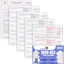 1099 NEC Forms 2025 4 Part Tax Forms Kit of Laser Forms, Compatible with QuickBooks and Accounting, 25 Pack, Software and Envelopes NOT Included, Made in The USA