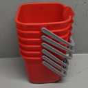 Roshtia 6 Pcs 3 Quart Cleaning Bucket Small Sanitizing Square Bucket Detergent Pail for Home Commercial Restaurant Kitchen Office School (Red)