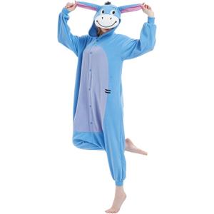 Animal Onesie Adult One Piece Cosplay Costume Pajamas for Women Men (Large, Multicolor Donkey)