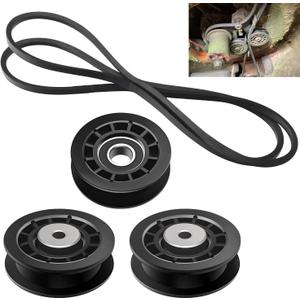 (2) 587973001 (1) 587969201 Pulleys - 580364609 Belt & Pulleys Kit Compatible With Husqvarna A-WD Belt Repair kit, for Husqvarna L 321AHX, L 321AH, Pulleys replaces 580364603 (Pulleys Belt Kit)