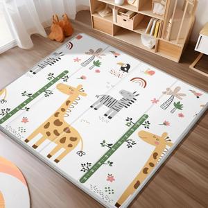 Baby Play Mat,Foldable Baby Floor Mat, 0.8"Thick Waterproof Baby Play Mats for Floor, Reversable&Non-Slip Carlwing Mat for Infants and Toddlers, 59"x59" Playpen Mat for Indoor&Outdoor Playing,Giraffe