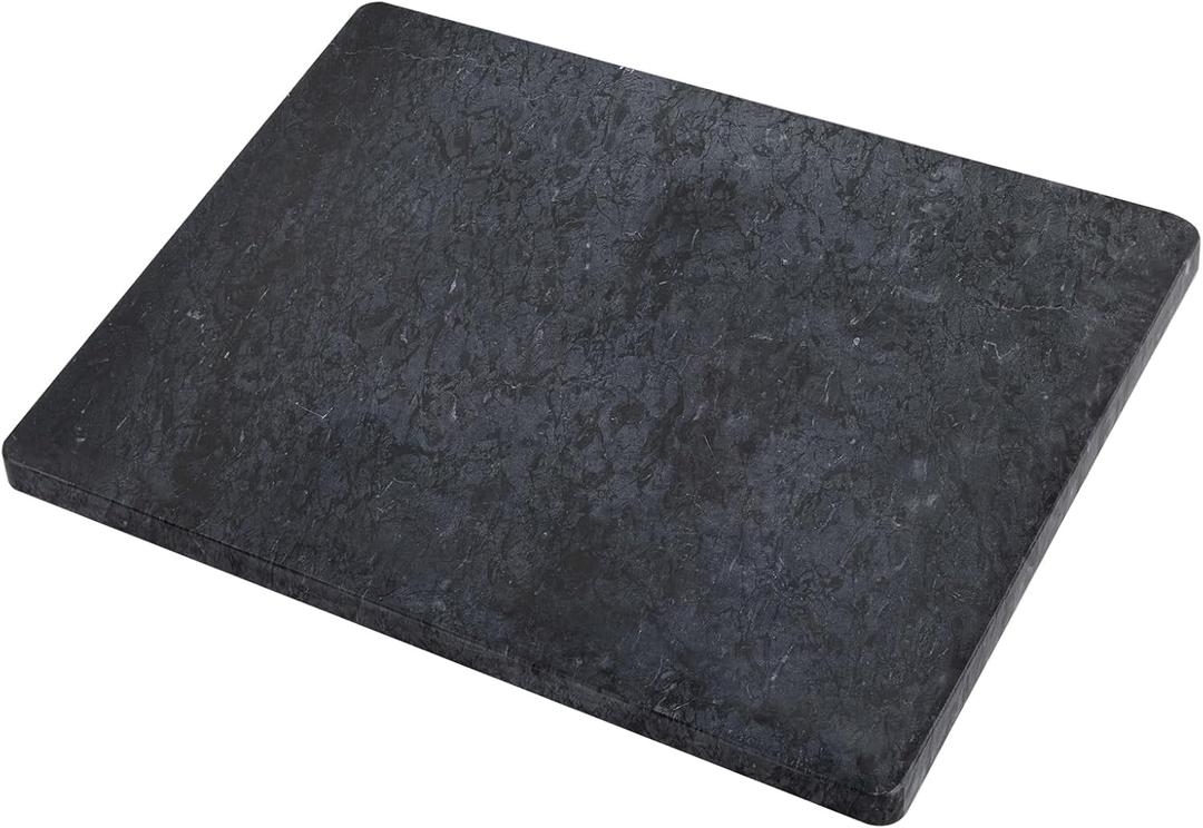 Black Marble Cutting Board, 12x16 Inch Marble Pastry Board With Non-Slip Feet For Cheese, Charcuterie, Dough, Chocolate, Dessert, Pack Of 1 Piece (16"L x 12"W, Ocean Grey)