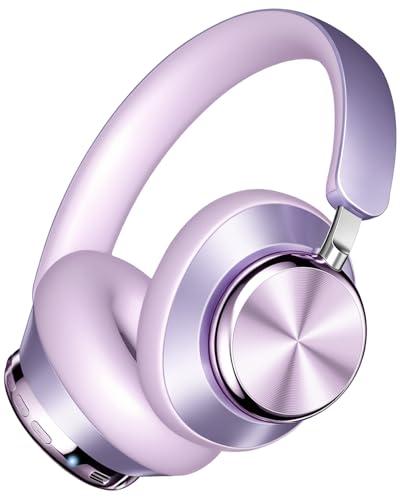 Wentronic Y03 Bluetooth Headphones Wireless Active Noise Cancelling Over Ear Headphones 48 Hours Playtime High Sound Quality 6 EQ Music Mode Headphones with Soft Ear Cushion - Purple