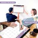 10 x 2026 Desk Calendar, Large Desktop/Wall Monthly Calendar (Jan. 2026 - Jun. 2027) 17'' x 12'' School Year Desk Planner for Teacher Family School Office Supplies (Purple)