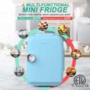 CROWNFUL Mini Fridge, 4 Liter/6 Can Portable Cooler and Warmer Personal Fridge for Skin Care, Cosmetics, Food,Great for Bedroom, Office, Car, Dorm, ETL Listed (Blue), 5.33x5.64x8.09 inches