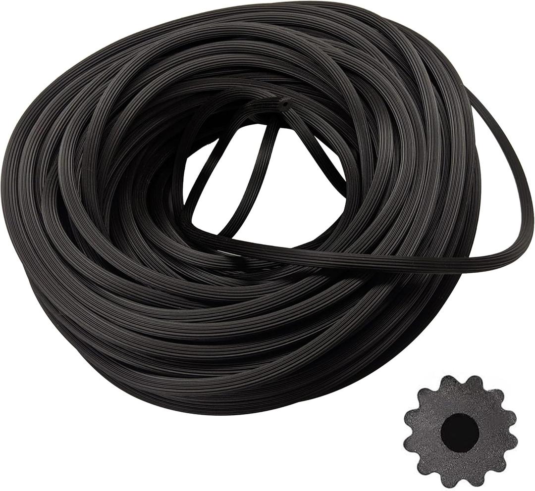 Screen retaining Spline - 100'ft (.130) - Round Screen Retainer Spline - Bulk Screen Holder Spline for Screen Door, Window Mesh & Mosquito Net Fixing - Screen Door Repair & Replacement Spline - Black