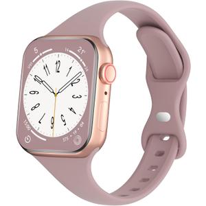 Sport Slim Silicone Bands Compatible for Apple Watch Band 38mm 42mm 40mm 44mm 41mm 45mm 46mm 49mm, Thin Narrow Replacement Strap Wristband for iWatch Series 11/10/9/8/7/SE/6/5/4/3/2/1/Ultra Women Men