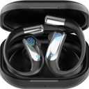 AI Language Translator Earbuds, 4-in-1 OWS Real Time 145 Languages and Accents Translation Earbuds, Audifonos Traductores Ingls Espaol Translation Device for Travel Business Learning, Black