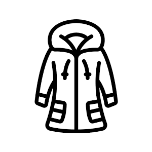 Hooded Fur Coat (Black) Size L