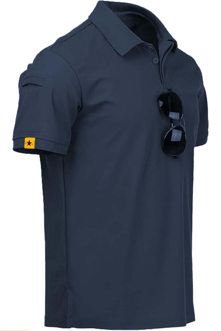 ZITY Mens Polo Shirt Short Sleeve Sports Tactical T-Shirt Athletic Golf Polos Daily Casual Stylish Collared Shirts for Men 4XL