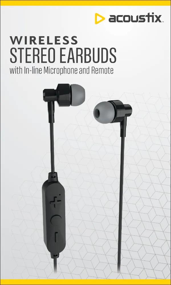 Acoustix Wireless Stereo Earbuds - Black