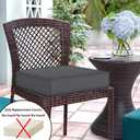 Magpie Fabrics Patio Cushion Covers Set of 2(Replacement Cover only, No Insert!), Waterproof Indoor Ourdoor Deep Seat Chair Cushion Slipcover with Ties(22x20x4 Inch, Dark Gray)
