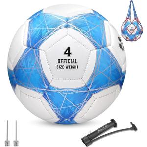 STEEFAN Teal/Blue/Pink Soccer Ball Size 3/4/5 for Kids Outdoor Play,Color Change Soccer Official Ball with Needles and Air Pump,Idea Gift for Teen Boy Girl Junior Women,Indoor Outdoor Game Soccer Ball