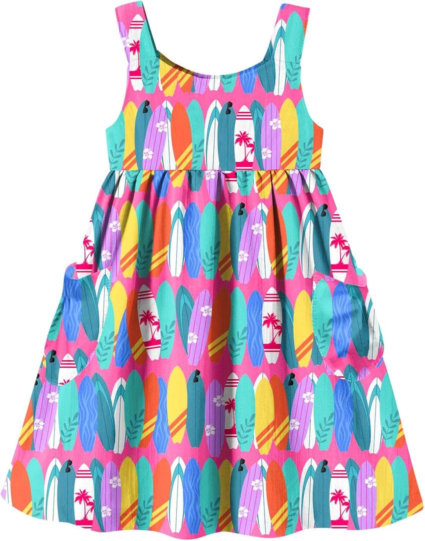 Little Girls Summer Sleeveless Dress Toddler Print Casual Sundress (Size 3-4T)