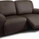 ULTICOR Extra Wide 75" - 100", Reclining 2 Seater Sofa, Extra Wide Reclining Love Seat Slipcover, 6-Piece Yarn Fabric, Reclining Sofa Covers, Thick, Soft, Washable (Chocolate)