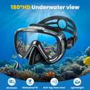 Aegend Snorkeling Gear for Adults, Dry Snorkel Set with Ergonomic Raised Nose Cover for Anti-Fog with Mesh Bag, HD View Anti-Leak for Scuba Diving