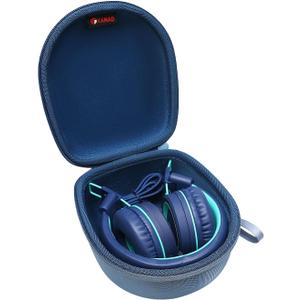 XANAD Blue Case for Kids Headphone - Elecder i37 / Noot K11 / iClever HS14 Foldable Wired On-Ear Headset (The Headset is not Included) (outer blue + inner blue)