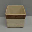 Natural Travertine Match Wooden Square Tissue Box Cover Decorative,Resin Heavy Sturdy Tissue Box Holder, Facial Paper Holder for Bathroom Vanity Countertop, Bedroom Night Stand,Office and End Table