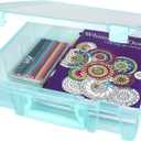 ArtBin 6955AA Super Satchel Compartment Box Clear Craft Organizer Storage Case - Aqua, Pack of 1