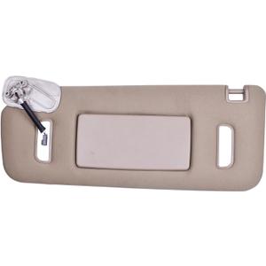 Sun Visor Beige Left Driver Side LH with Light Compatible with Cadillac Escalade Avalanche Suburban 1500 Tahoe Sierra Yukon for 15213271, 15824912, 15839410, 15882941, 15949716