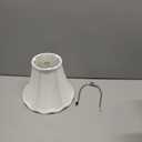 White Bell Scalloped Lamp Shade 5'' Top x 10'' Bottom x 8.3'' Slant Height x 8'' Vertical Height, Double Layers Lampshade Replacement, Lamp Harp Included