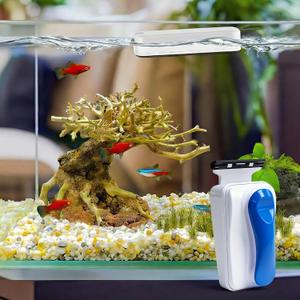 Rise Torrent Aquarium Magnetic Glass Cleaner, Fish Tank Algae Scraper Brush Cleaning Tool for 1/8"-1/4" Thickness Glass, Floating Scrubber Brush Cleaner for Acrylic, 1 Detachable Scraper, Small