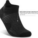 Compression Running Ankle Socks (6 Pairs) for Men & Women, Running Socks With Arch Support (Black)