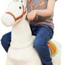 PonyFunny Small Size Ride On Horse Baby Horse Ride for Ages 3-6, Magical Unicorn Toy with Horse Riding Experience for Kids
