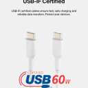 2 x Belkin USB-C to USB-C Fast Charging Cable (1M/3.3ft) for iPhone 17, iPhone 17 Pro, iPhone 16, iPhone 16 Pro, Galaxy S25, S24, Note, Pixel, iPad Pro, Nintendo Switch 2, Carplay & More - White