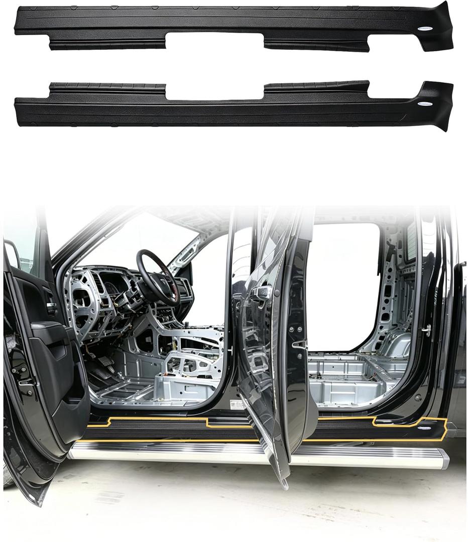 Mountainpeak 2pcs Trail Armor Rocker Panel Cover Fit for 2009-2018 Dodge Ram 1500 2500 3500 Crew Cab 4 Door Rust Side Body Panel