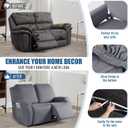 TAOCOCO Recliner Loveseat Covers Stretch Sofa Covers for 2 Seat Large Reclining Couch, 2 Pieces Reclining Loveseat Covers Soft Washable Furniture Protector with Pocket (2 Seater Oversized, Light Gray)