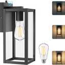 OREiN 12 Inch Dusk to Dawn Porch Lights Outdoor, 30%/50%/100% Dimmable Outdoor Wall Lights, Heavy-Duty Metal Thick Glass Exterior Lighting Fixtures for Front Door, Garage, 1 Pack (Bulbs Included)
