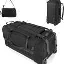 86L 30 Folding Duffle Backpack with 2 Wheels,Travel Bag with Separate Shoe Compartment,Black