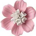 Handcrafted Ceramic Flowers Pink Impatiens Flowers Sculpture Home Hanging 3D Wall Art Decor for Living Room Bedroom