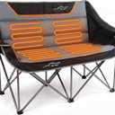 FAIR WIND Heated Oversized Camping Double Chair Padded Loveseat for Adults