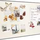 Fabric Bulletin Board 30x20 inches,Black Aluminum Framed Wall Pin Board