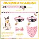 6 Pcs Easter's Day Cat Collars with Bell Bow Tie Bandana Breakaway with Bow and Bells Adjustable Safety Cat Collars for Kitten (Yellow)