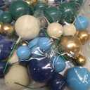 Threehoney 60 Pcs Sage Green Navy Blue Balls Cake Toppers and Bow Cake Decorations Birthday Jungle Safari Baby Shower Bridal Showers Graduation Engagements Weddings Bear Theme Party Decoration