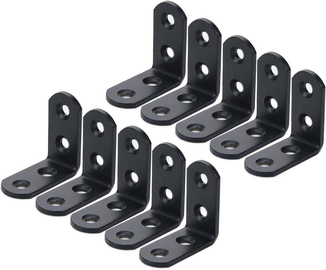 Corner Brace 1.57" x 1.57" 90 Degree L Brackets Black Right Angle Bracket -10pcs