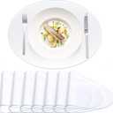 8 Pcs Clear Plastic Placemats 13 x 19 Inch Oval Table Protector PVC Placemat 2mm Thick Waterproof Oil Proof Table Cover for Dining Kitchen Counter Desk Drawing