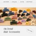 Matte Hair Claw Clips, Large Rectangle Design, 8 Pack Multi-Color Collection, Gentle Grip, Adorable Style for Little Princesses Soft Flexible Clips in Cute Designs