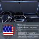 Ziciner 2 PCS Car Windshield Sun Shade, Auto Sun Heat and UV Rays Blocker, 28"31" Foldable Automotive Front Window Sunshade Protector, Universal Vehicle Interior Accessories (Red Flag-M)