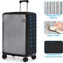 Oscart Luggage Cover Clear Travel Suitcase Protector - Transparent PVC Luggage Cover for 30 inch Suitcase (Black-NEW)