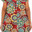 levaca Women's Short Sleeve Loose Summer Beach Casual Dress (X-Large, Hz600 Mandala)