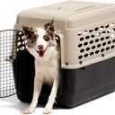 Petmate Vari Dog Kennel - Portable Dog Carriers & Crates for Medium Dogs, Airline-Friendly, Durable Plastic, Pet Carrier For Home and Travel, 32 Inches, Taupe and Black