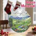 Christmas Ornaments: Stained Glass Ornament, Christmas Tree Ornament, Hanging Ornaments for Home Decor, Xmas Tree Decorations, Exquisite Holiday Decor, Gift & Holiday Present, Green Irish Hills