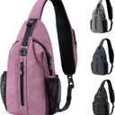LEDAOU Crossbody Sling Bag Anti-Theft Sling Backpack Cross Body Shoulder Chest Bag Fanny Pack Travel Hiking Daypack (Purple)