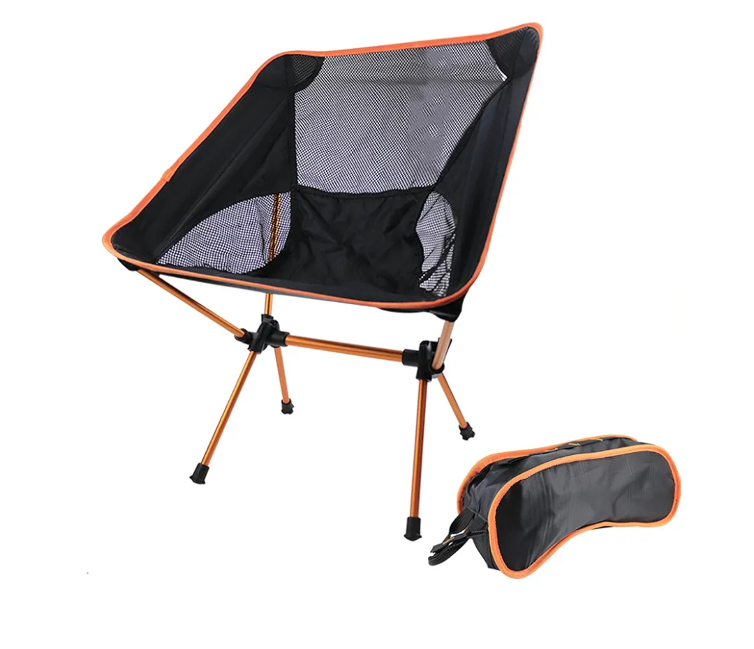 Generic Portable Camp Chair,Folding Chairs for Outside Aluminum Alloy Camping Chairs for Adults-Orange (Orange)