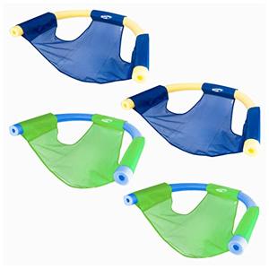 SwimWays Mesh Floating Pool Chair Noodle Slings (4 Pack), Swimming Pool Accessories & Water Toys, Pool Noodle Not Included
