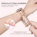 MOFREE Beaded Bracelet Apple Watch Band for Women 38mm 40mm 41mm 42mm, Elastic Stretch Women Strap Bands Compatible with iWatch Series 11/10/9/8/7/SE/6/5/4/3/2/1, Rose Gold for 5.3''-6.2'' Wrists